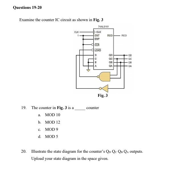 Solved Questions 19-20 Examine the counter IC circuit as | Chegg.com
