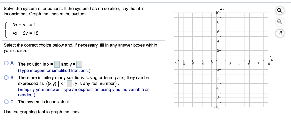 Solved Solve the system of equations. If the system has no | Chegg.com