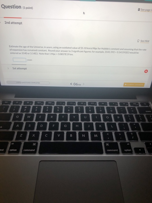 Solved Question (1 point See page 2nd attempt O See Hint | Chegg.com