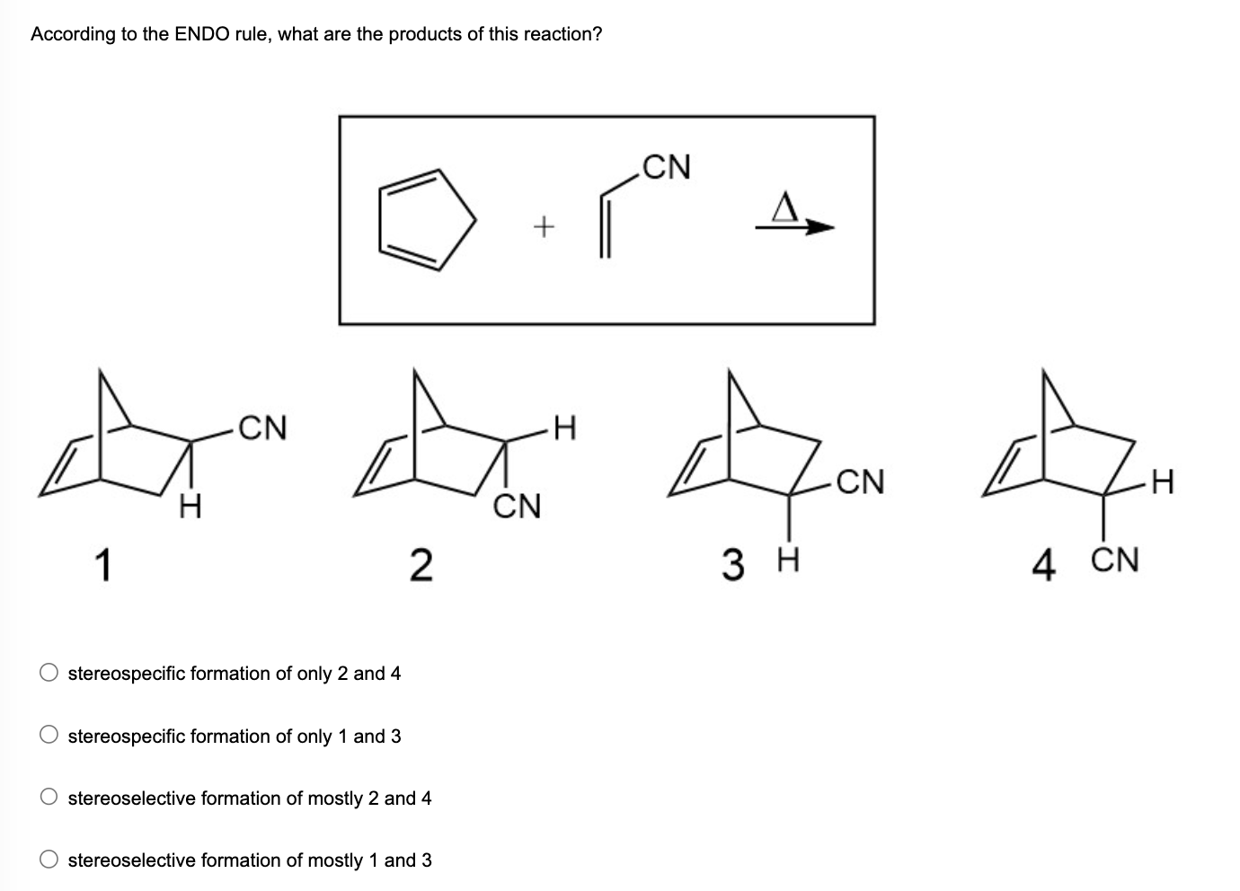 According to the ENDO rule, what are the products of | Chegg.com