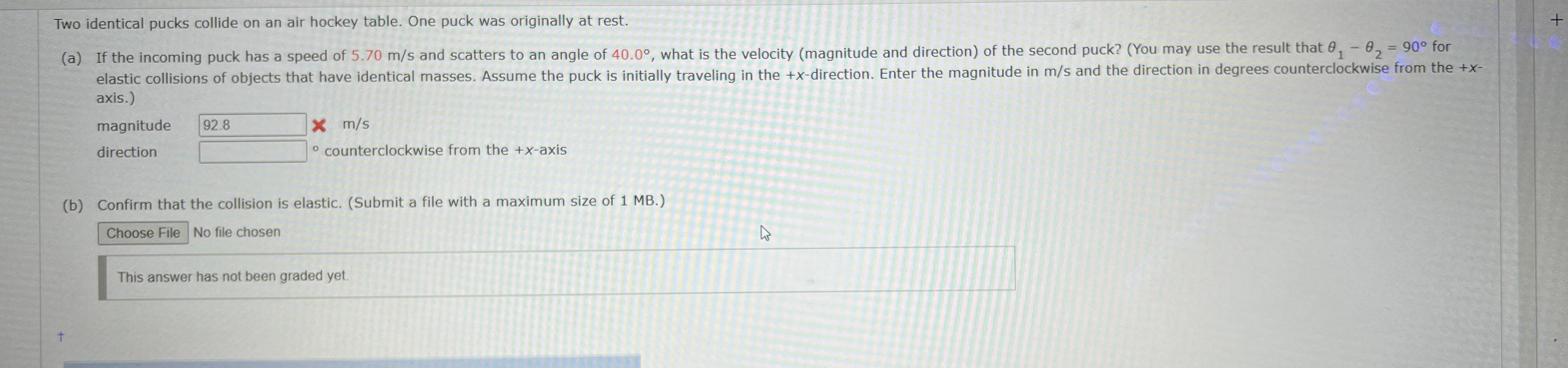 Solved Two identical pucks collide on an air hockey table.