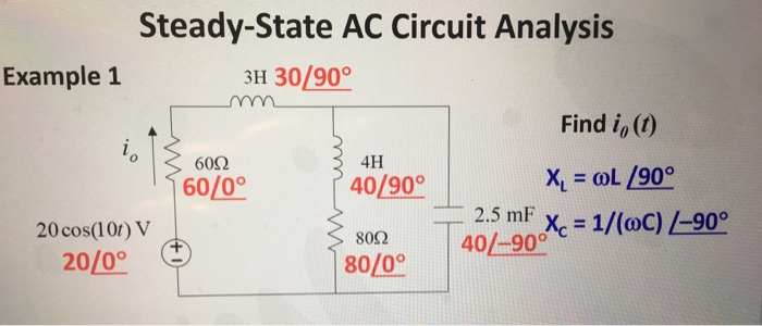 Solved Steady-State AC Circuit Analysis Example 1 3H 30190。 | Chegg.com