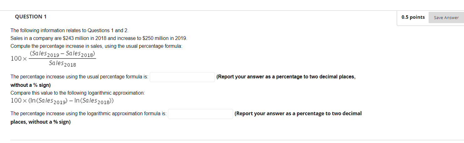 Solved QUESTION 1 0.5 points Save Answer The following | Chegg.com