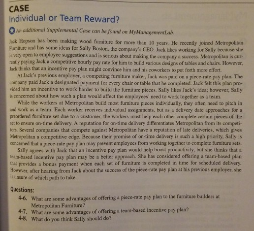 individual or team reward case study