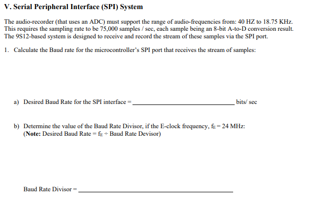 V Serial Peripheral Interface Spi System The Chegg Com