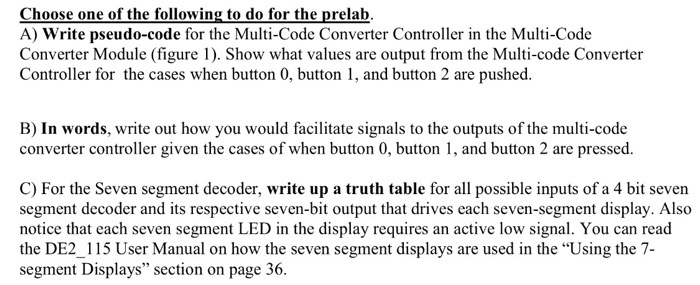 Switches 0 to 3 Buttons 0 to 2 Multi-code Converter | Chegg.com