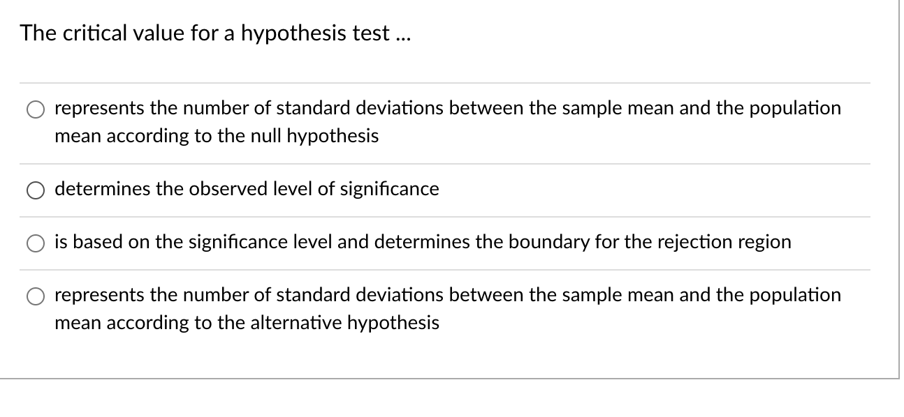 hypothesis test sample critical value