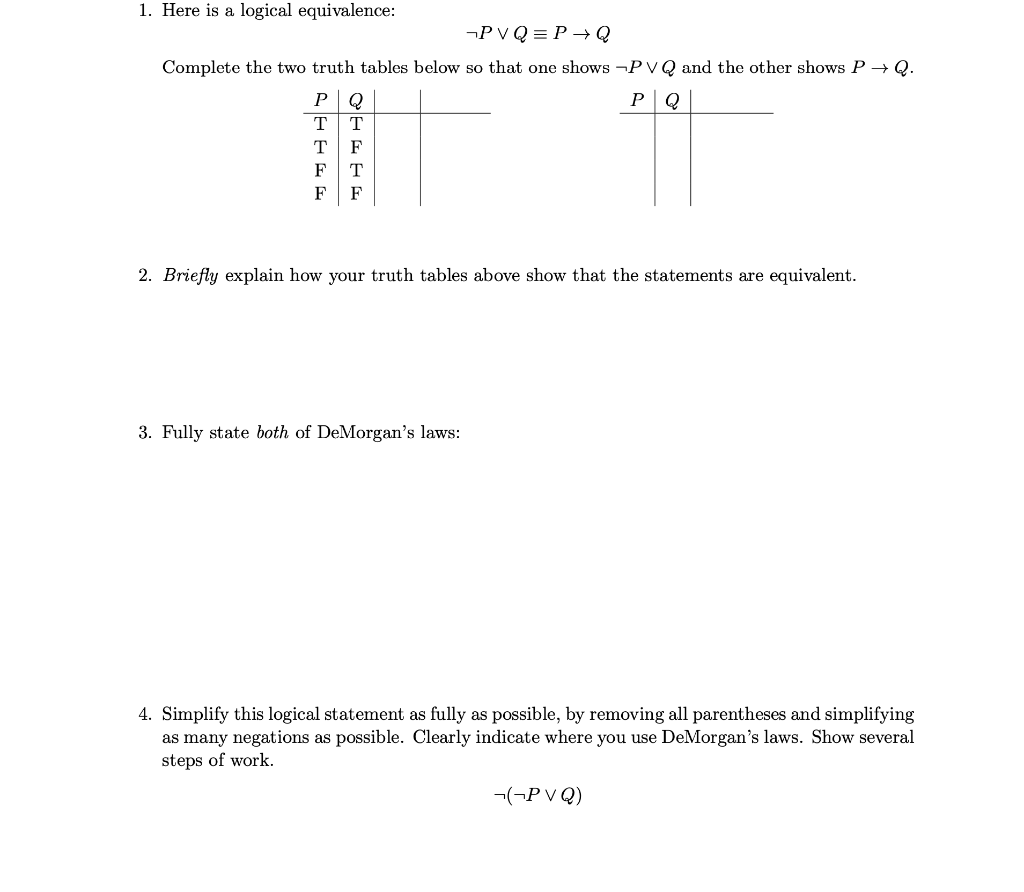 Solved I don't get the truth tables and the explanations | Chegg.com