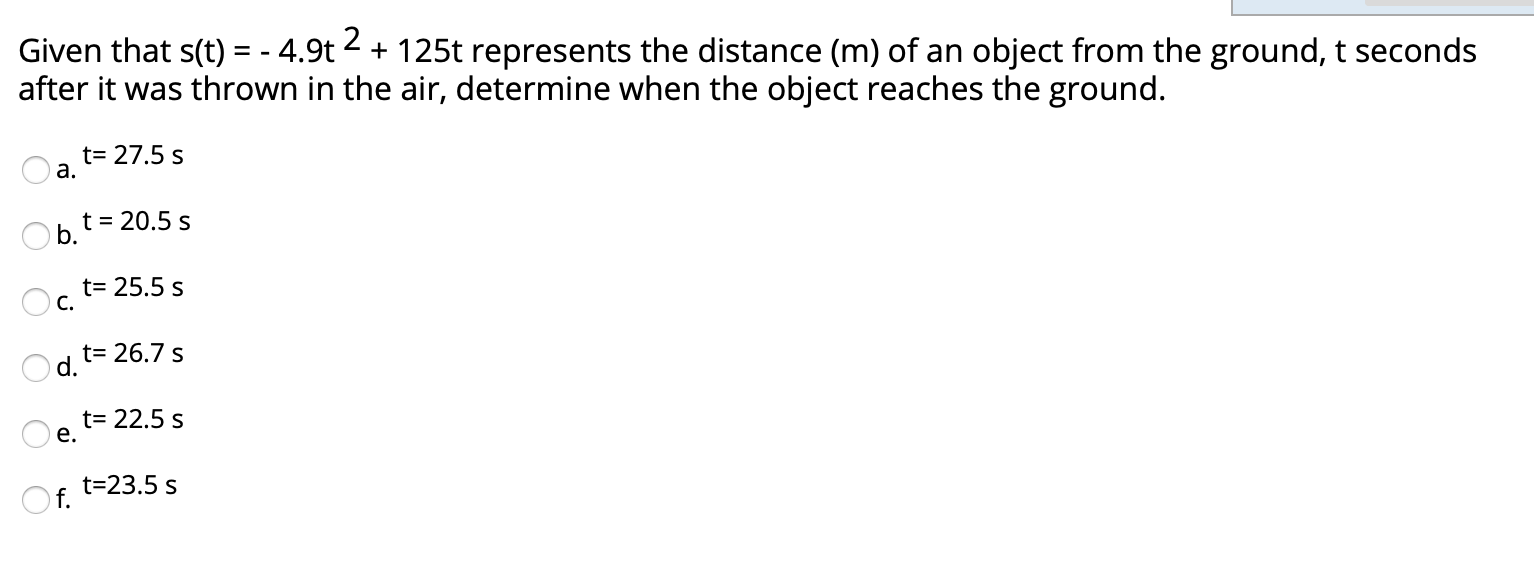 Solved Given That S T 4 9t2 125t Represents The Di Chegg Com