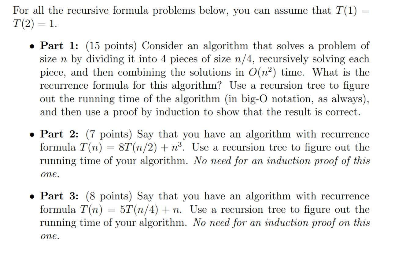 Solved For all the recursive formula problems below, you can 