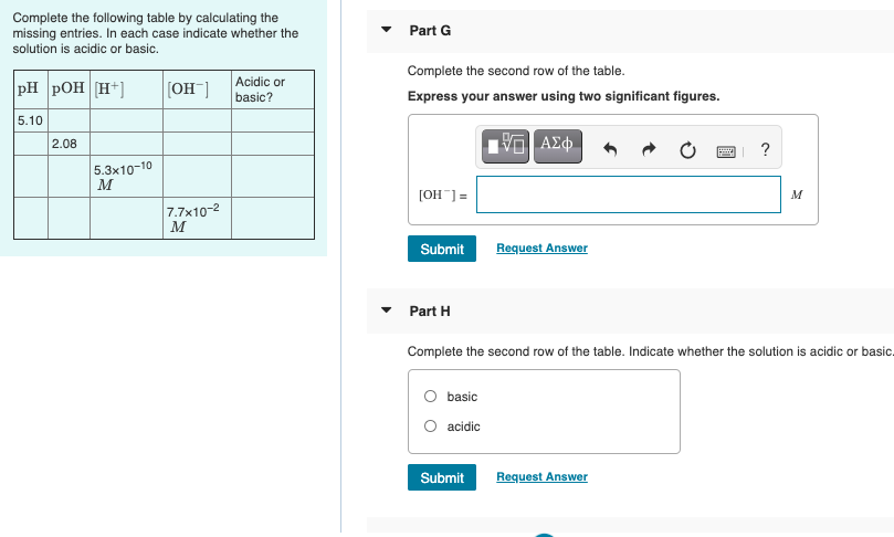 Solved Part A Complete the following table by calculating | Chegg.com