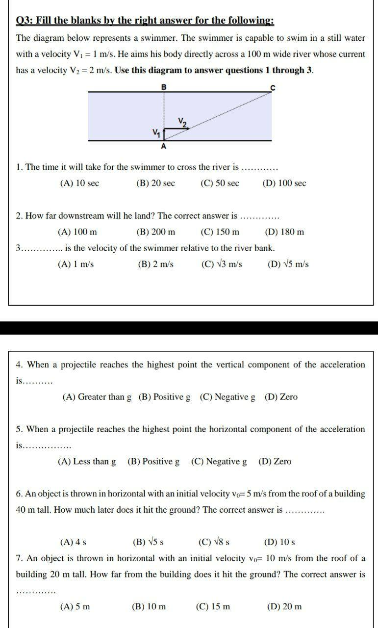 Solved Q3: Fill the blanks by the right answer for the | Chegg.com