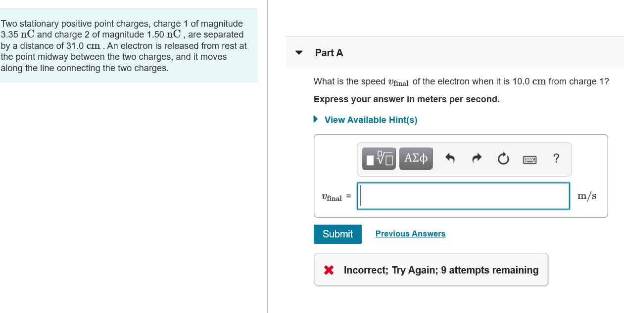 Solved Two stationary positive point charges, charge 1 of