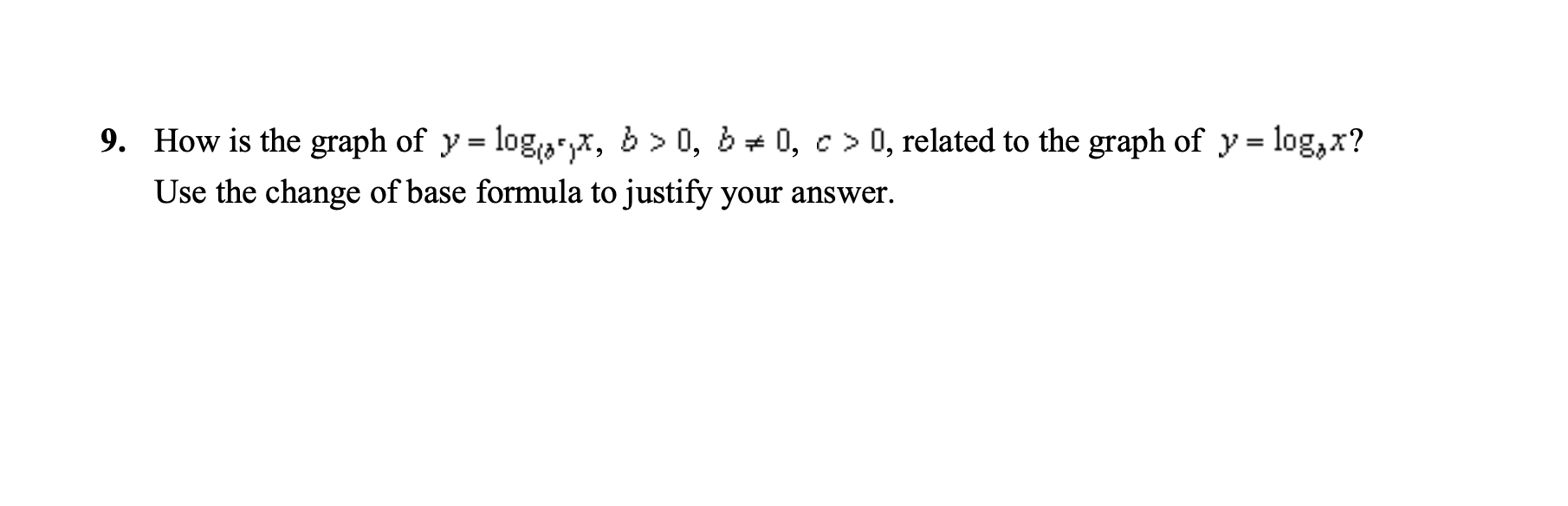 log base b of x graph