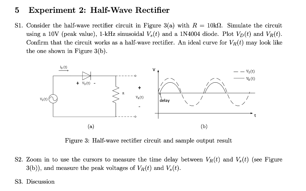 half wave rectifier experiment in multisim