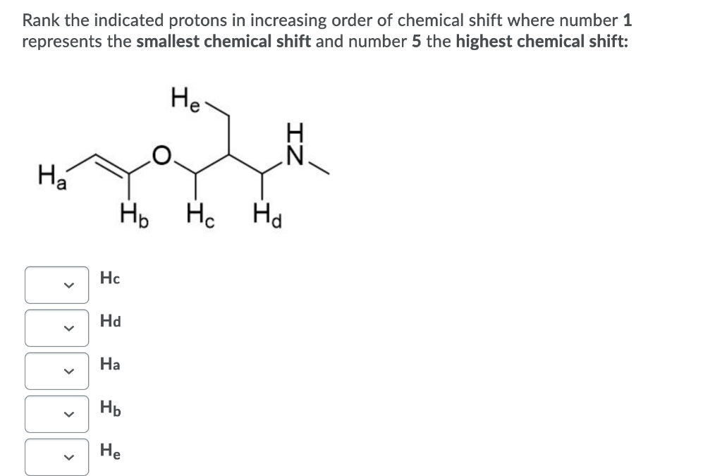 Solved Rank The Indicated Protons In Increasing Order Of | Chegg.com