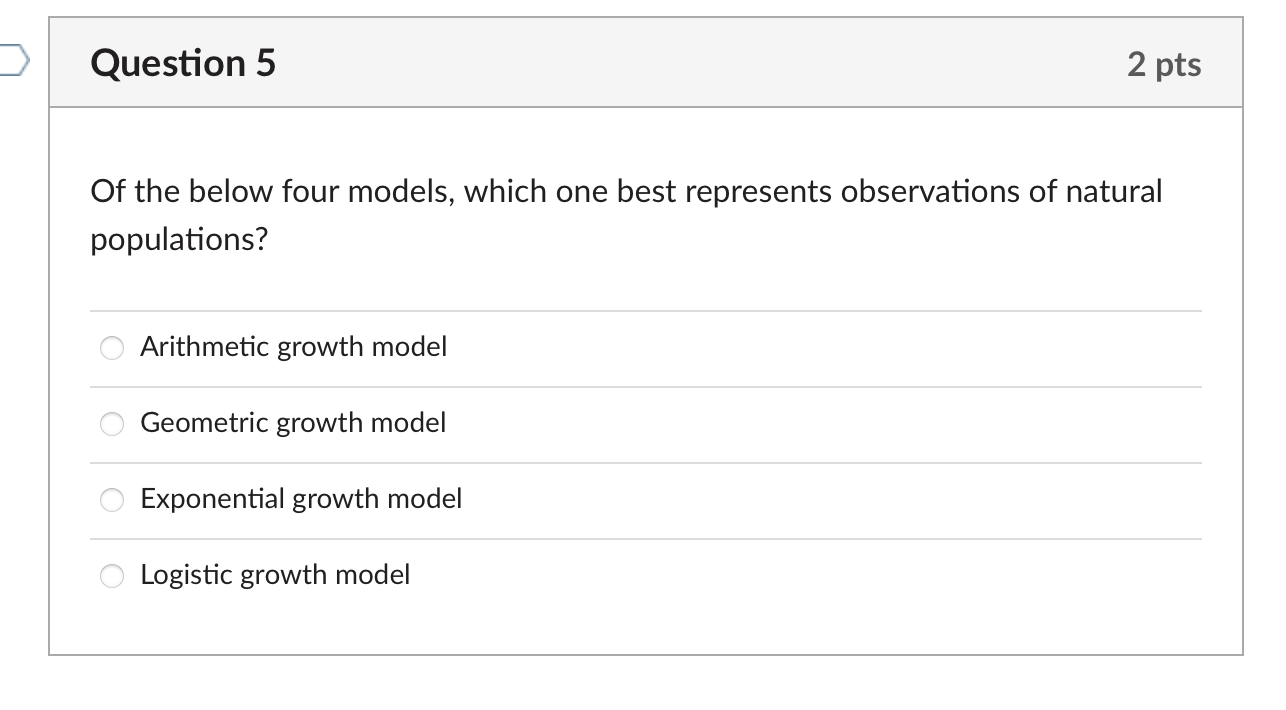 Solved Question 5 2 pts Of the below four models, which one | Chegg.com