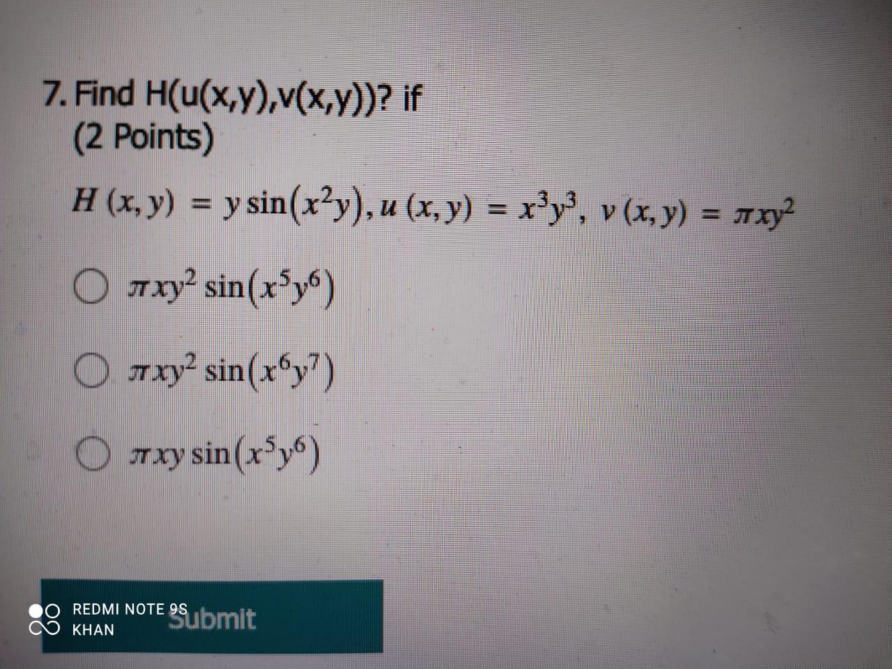 Solved 7 Find H U X Y V X Y If 2 Points H X Y Y