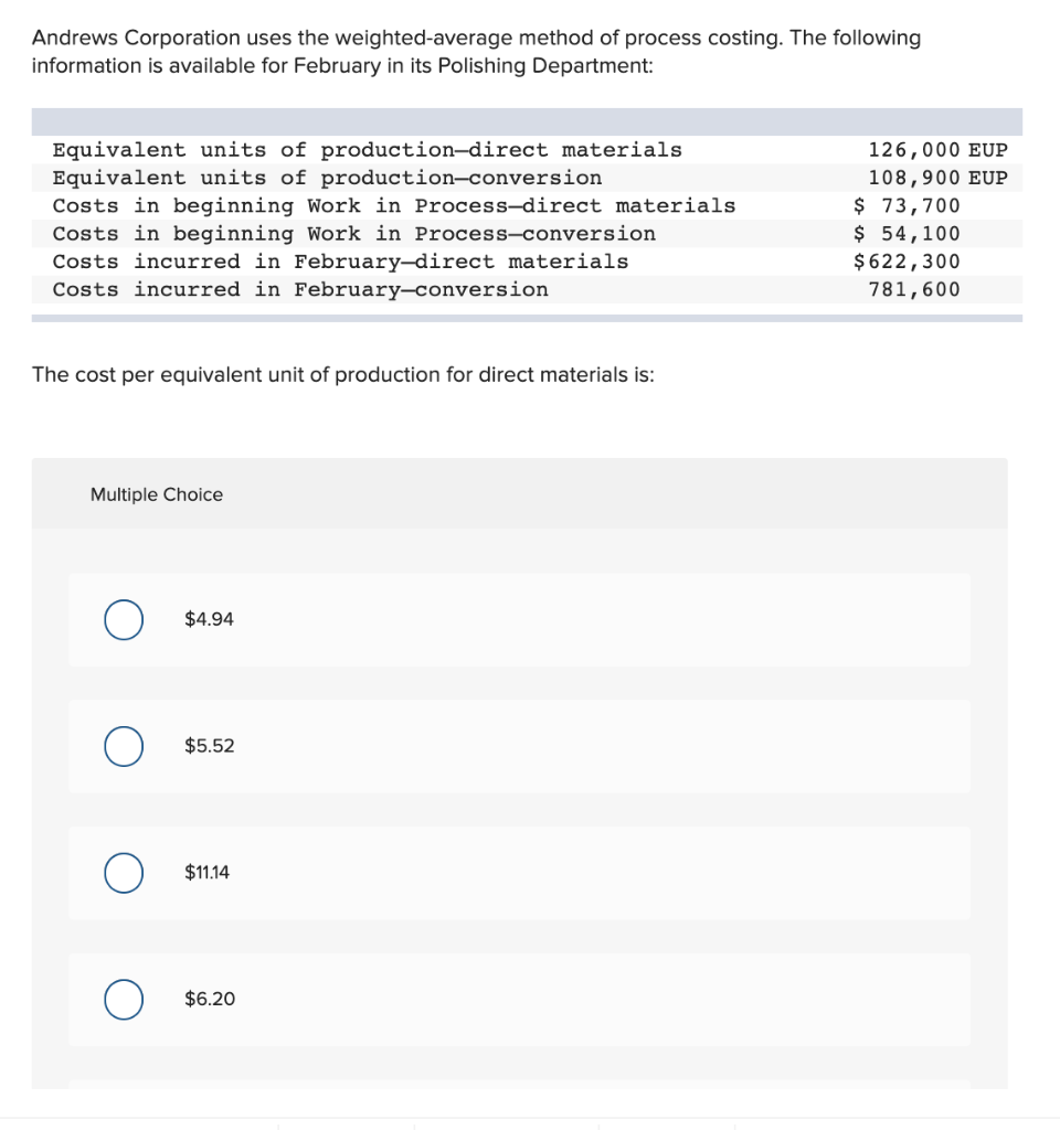 solved-andrews-corporation-uses-the-weighted-average-method-chegg