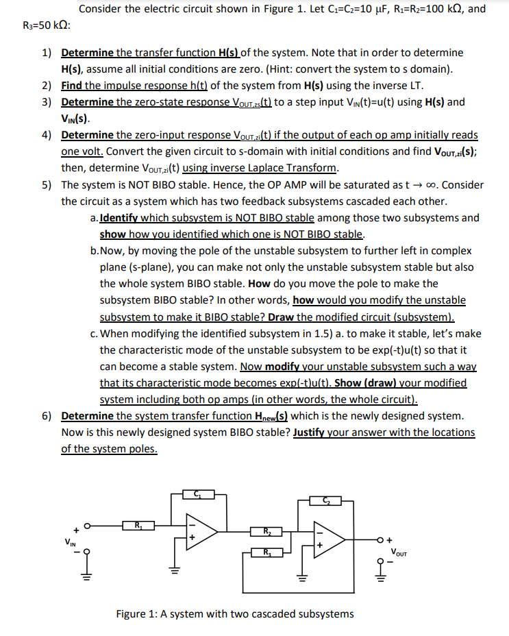 Solved Consider the electric circuit shown in Figure 1. Let | Chegg.com
