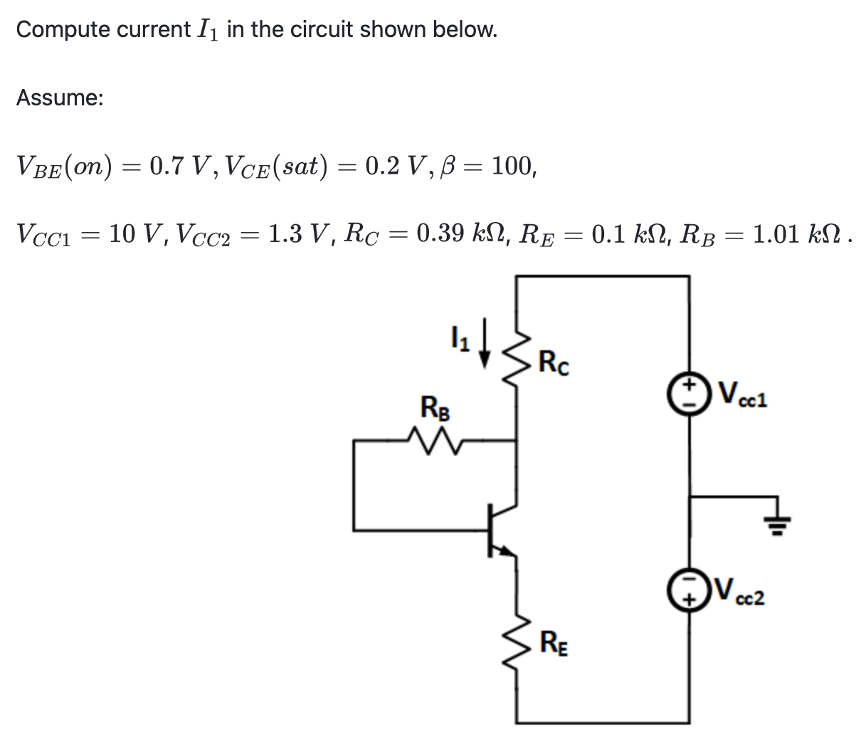 Solved Compute Current I1 ﻿in The Circuit Shown | Chegg.com