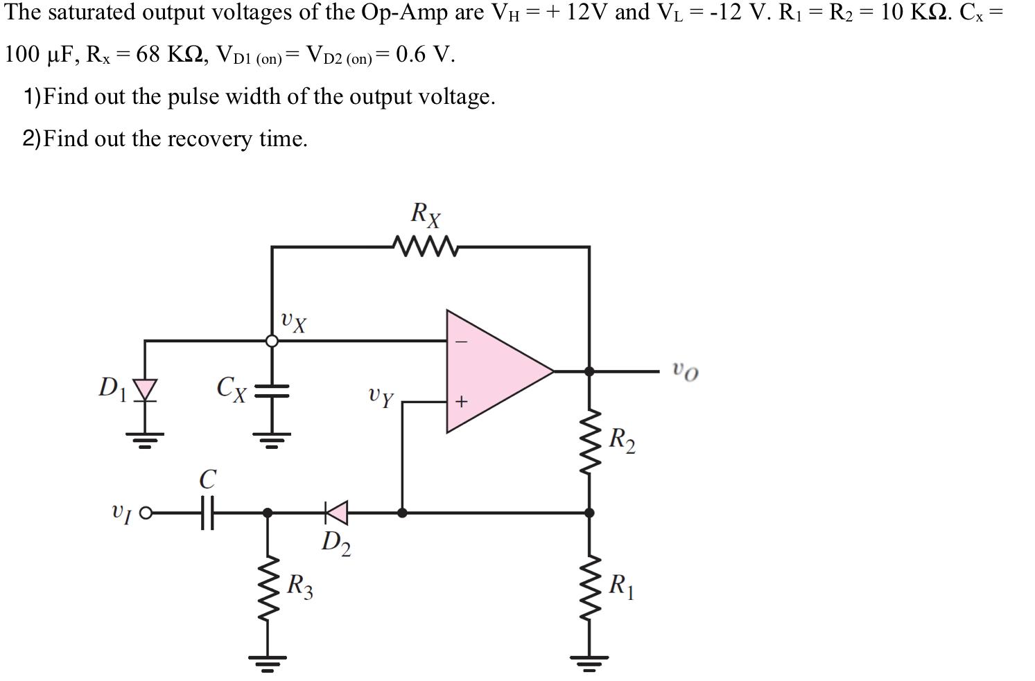 Solved The saturated output voltages of the OpAmp are