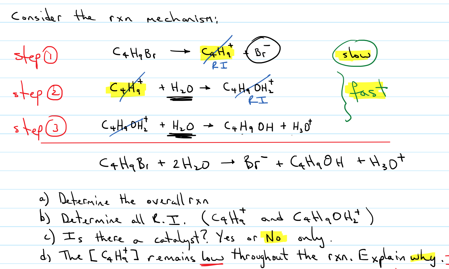 Solved Consider the rxa mechanism: Cattant s) بیماء RI stepa | Chegg.com