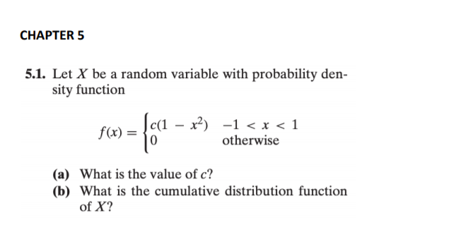 Solved CHAPTER 5 5.1. Let X be a random variable with | Chegg.com