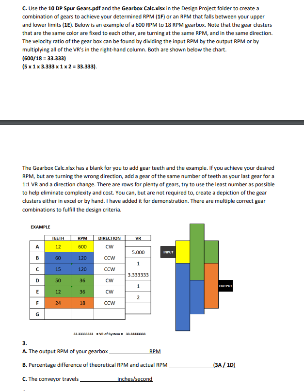 C. Use the 10 DP Spur Gears.pdf and the Gearbox | Chegg.com