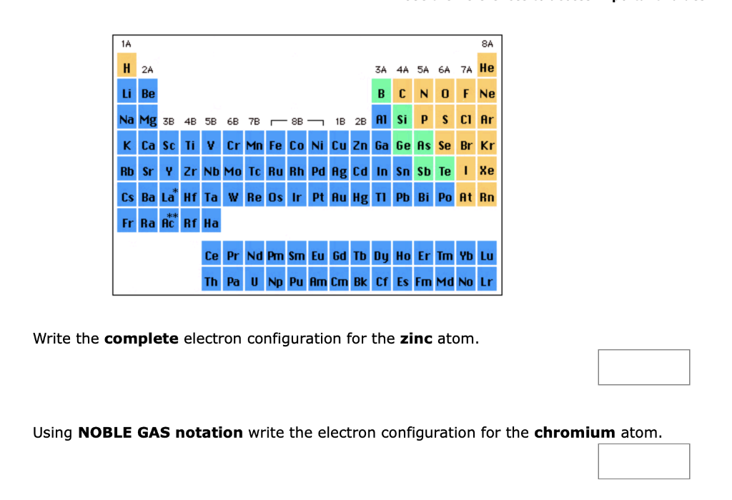 Solved Write the complete electron configuration for the