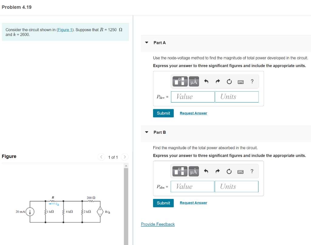 Solved Problem 4.19 Consider the circuit shown in (Figure | Chegg.com