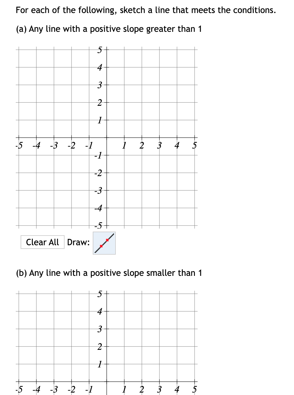 Solved For each of the following, sketch a line that meets