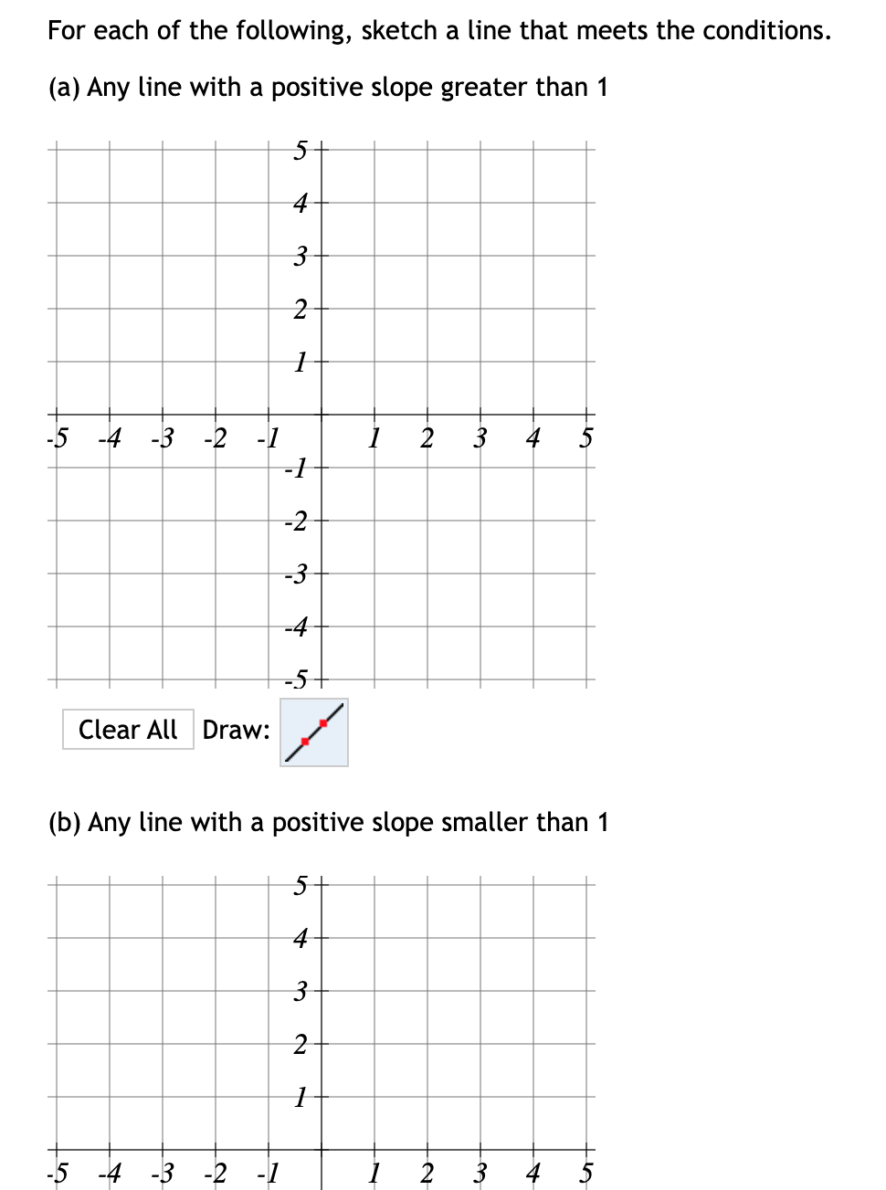 Solved For each of the following, sketch a line that meets | Chegg.com