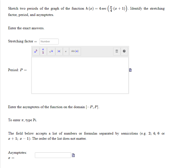 Solved Sketch two periods of the graph of the function h (2) | Chegg.com