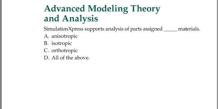Solved Advanced Modeling Theory and Analysis | Chegg.com