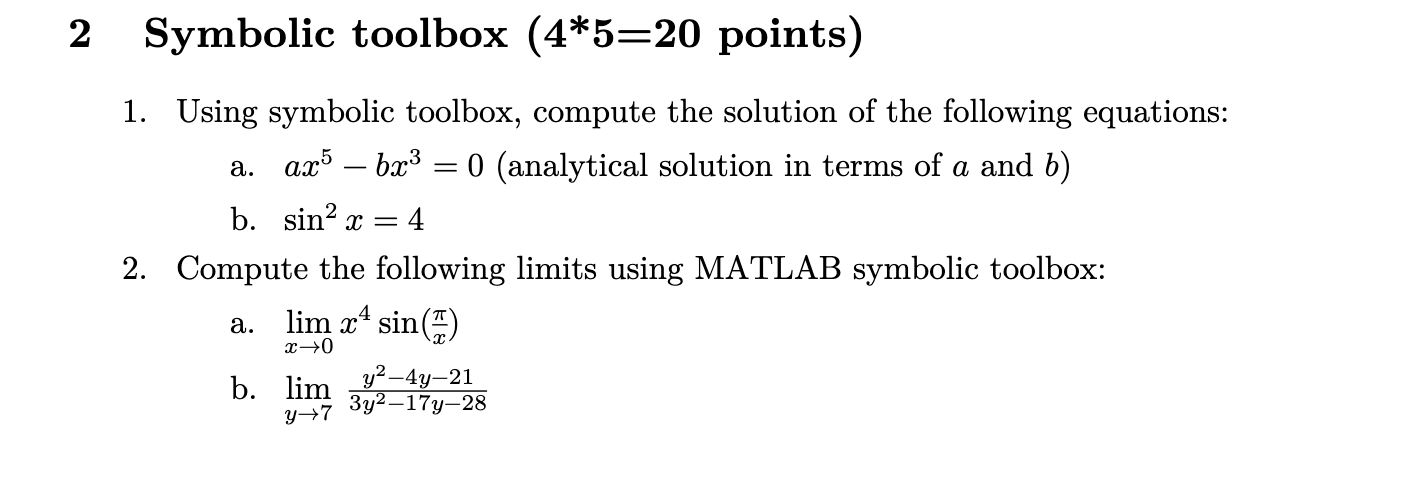 matlab symbolic toolbox solve functions