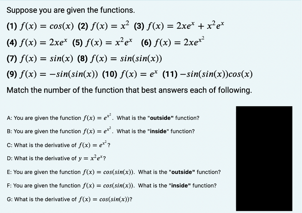 Solved Suppose you are given the functions. (1) f(x)=cos(x) | Chegg.com
