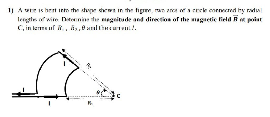 Solved 1) A wire is bent into the shape shown in the figure, | Chegg.com