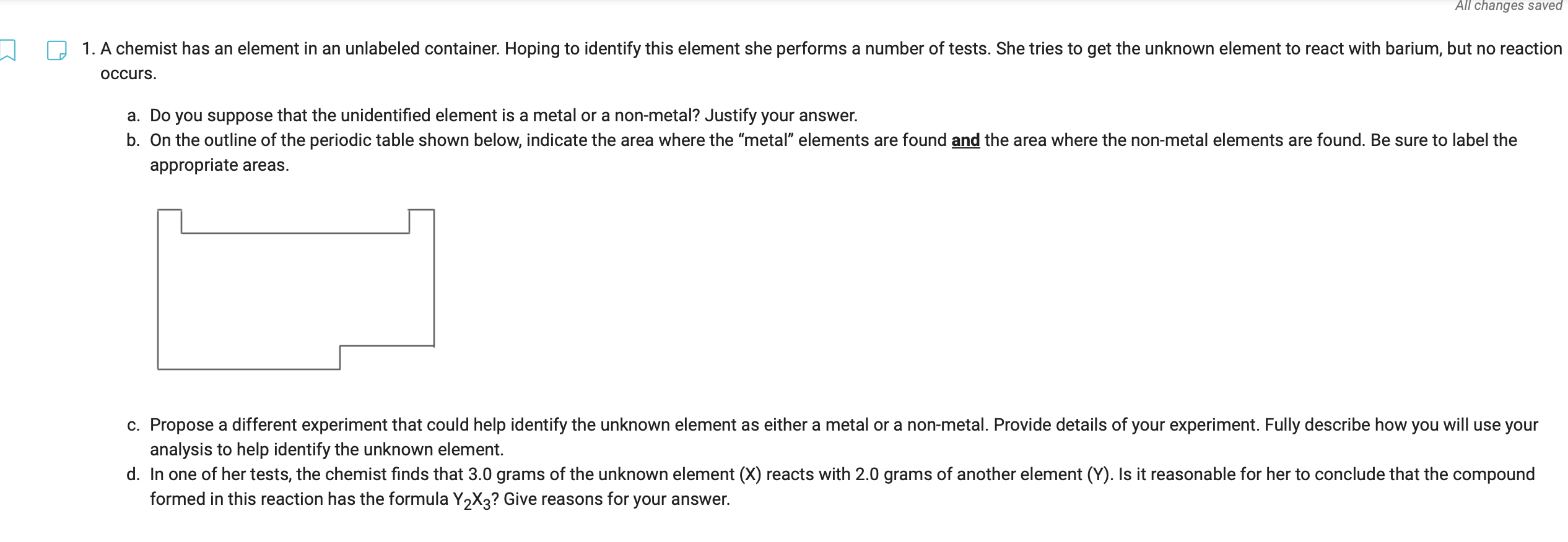 Solved 1. A chemist has an element in an unlabeled | Chegg.com