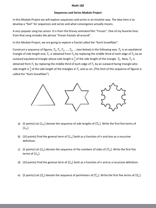Solved Math 182 Sequences and Series Module Project In this | Chegg.com