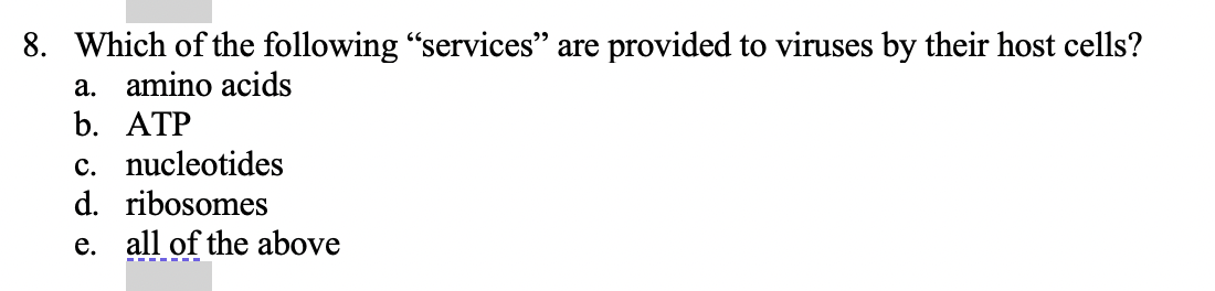 Solved 8. Which of the following "services" are provided to | Chegg.com