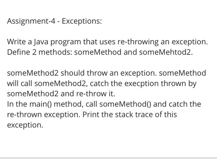 java exception homework