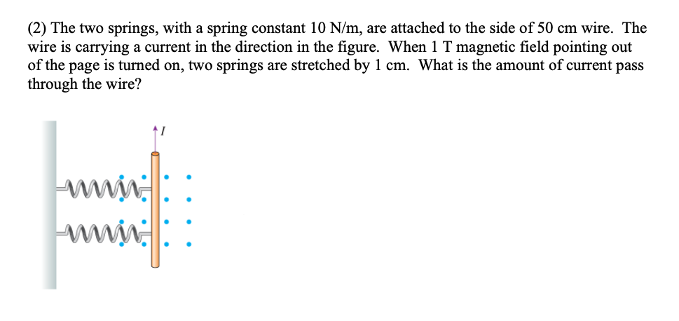 Solved (2) The two springs, with a spring constant 10 N/m, | Chegg.com