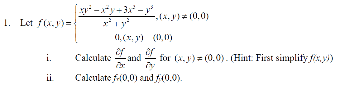 Solved Xy Xy3x Yx Y 00 1 Let Fx Y X² Y - 