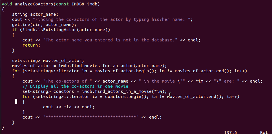 Solved in shell at line 138, cout