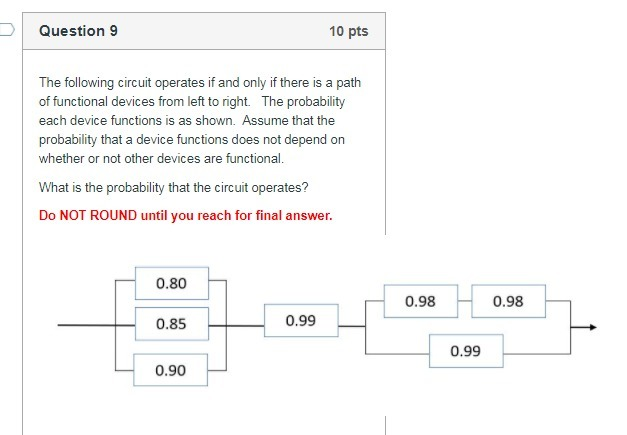 Solved Question 9 10 pts The following circuit operates if | Chegg.com
