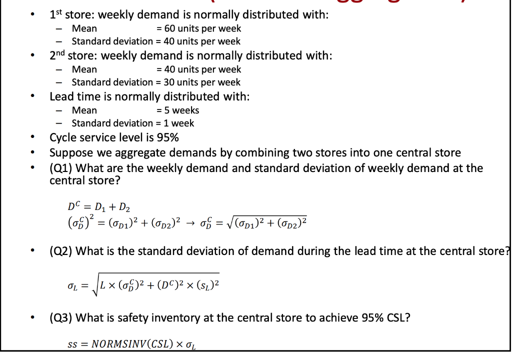 1ststore weekly demand is normally distributed with