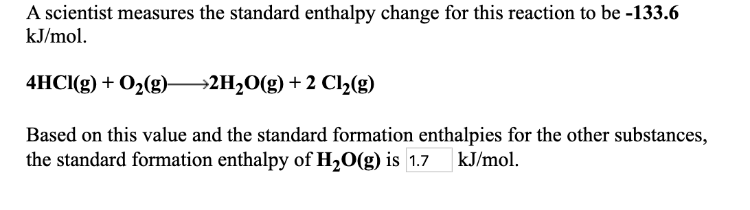 Solved The standard enthalpy change for this reaction is | Chegg.com