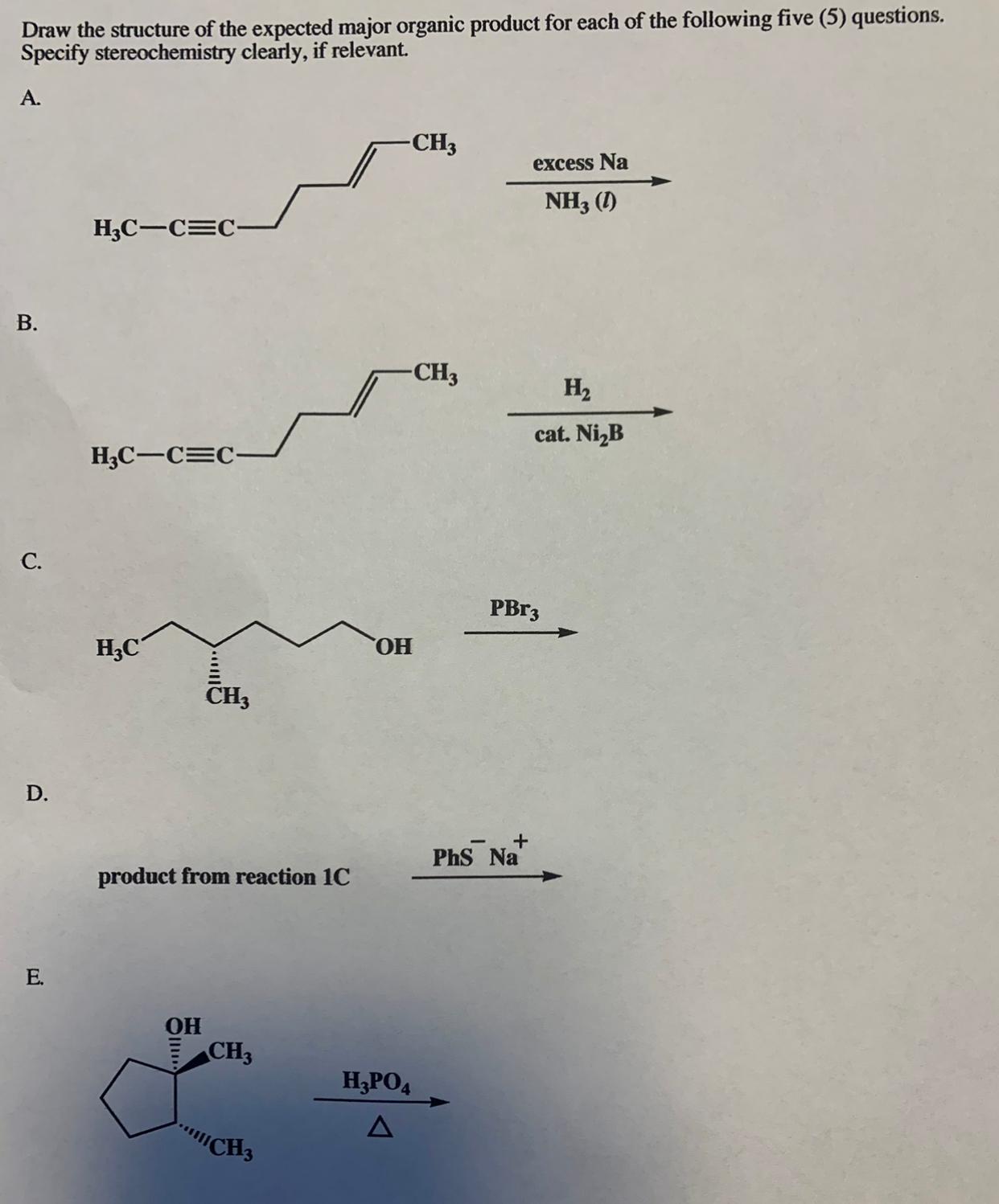 Solved Draw the structure of the expected major organic | Chegg.com