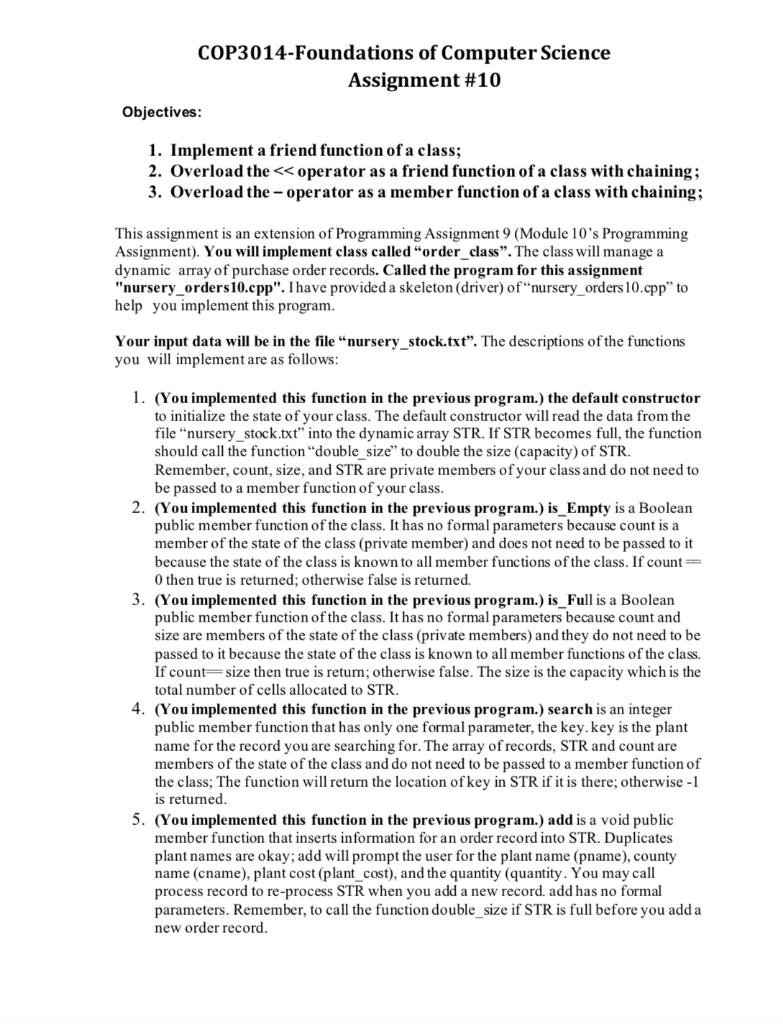 Solved COP3014-Foundations of Computer Science Assignment | Chegg.com